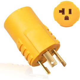 HUBRV Shore Power 30 Amp to 110 Adapter, 30Amp to 15 Amp Generator Connector, NEMA L5-30P to 5-15R / 5-20R ETL-Certified for RV, Marine, and Household Use