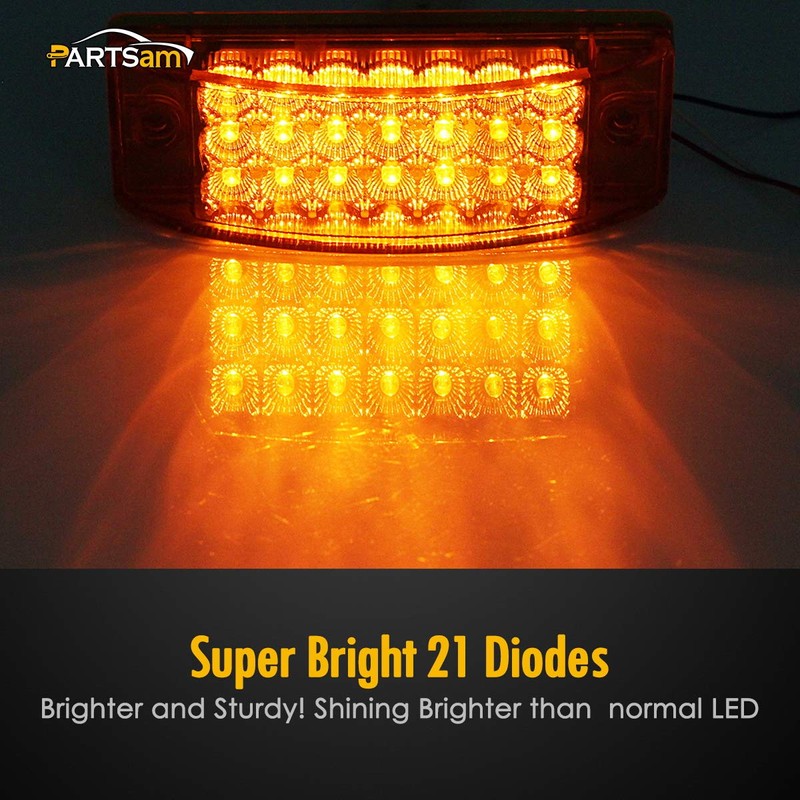 Partsam 10x 6 Rectangle Amber Led Side Marker and Clearance