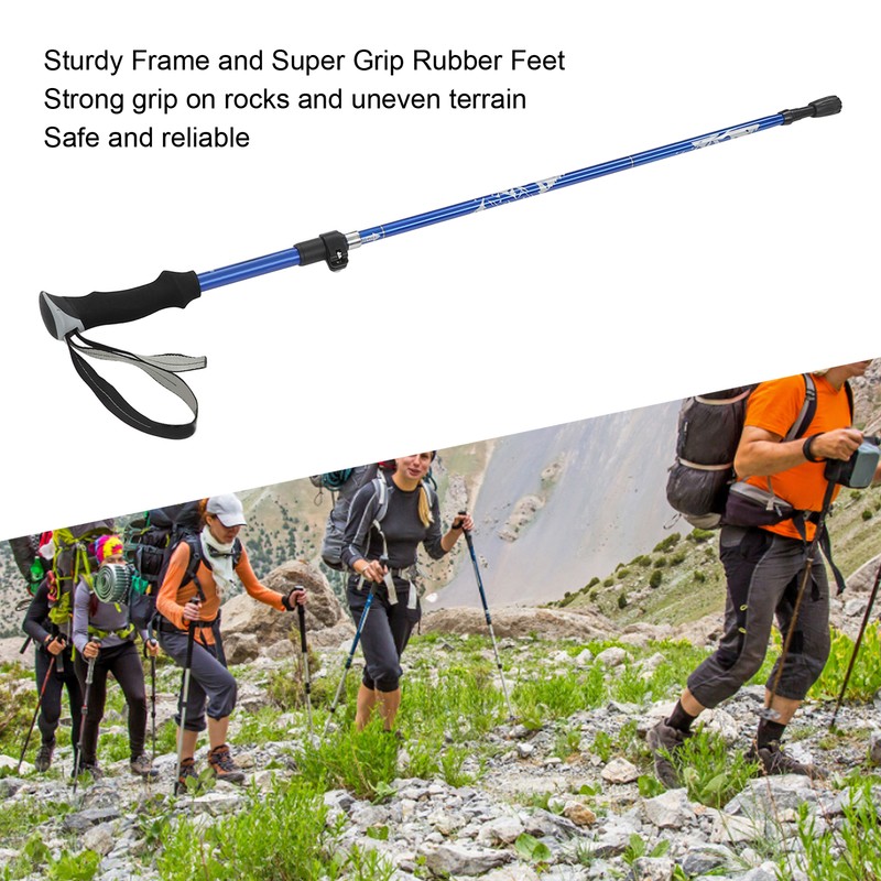 Folding Walking Stick 7075 Aluminum Alloy Prevent Slip Adjustable Height