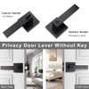 NIZADO 6 Pack Black Privacy Lever Door Hardware, Square Bath