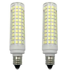Lxcom Lighting E11 LED Corn Bulb 15W Dimmable Ceramic Candelabra Bulbs (2 Pack)- 136 LEDs 2835 SMD 1500LM Cool White 6500K 120W Equivalent T3/T4 JDE11 120V Lamp for Home Lighting