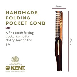 Kent Set de peines de bolsillo para el cabello para hombre, 81T XS, dientes finos FOT, peine plegable de dientes finos 20T. El mejor kit de aseo para 