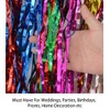 ShinyBeauty Rainbow Foil Fringe Curtains 2 Pack 3FTx8FT Metallic Tinsel