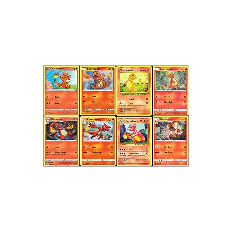 Charmander & Charmeleon Lote de 8 cartas, Burning Shadows Evolutions