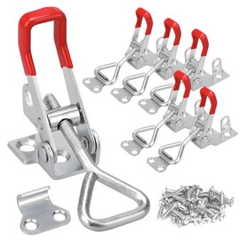 Pack of 6 Toggle Lock Lever Clasp, Box Closure, Tension Clasp, Adjustable Toggle Clamps, Toggle Lever Tensioner Metal Snap Lock Lever Lock for Crates Cupboard, Load Capacity 100 kg