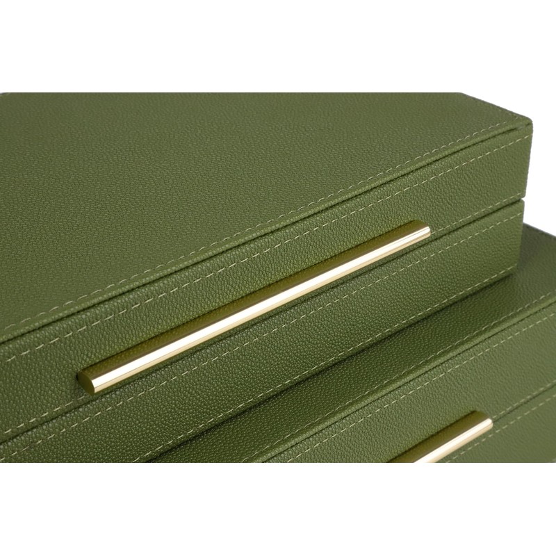 HofferRuffer Faux Leather Decorative Boxes Set of 2, Large Nesting