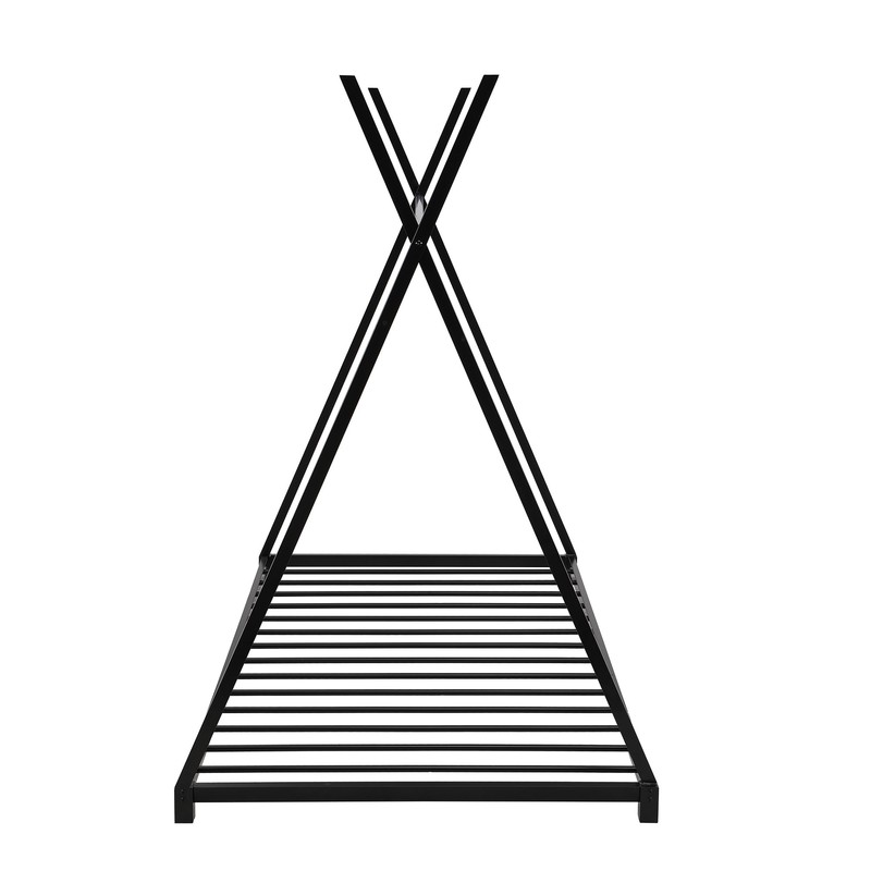 SOFTSEA Twin Floor Bed House Platform Bed Frame with Triangle