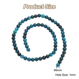 MECCANIXITY 60 Pcs Natural Stone 6mm Deep Blue Tiger Eye Beads Gemstone Beads for DIY Bracelet Necklace Jewelry Making