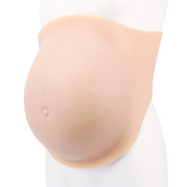 ONEFENG Fake Pregnancy Silicone Fake Pregnant Belly Artificial Pregnant Fale Belly Party Costume (Cotton Filled,7-8Months)