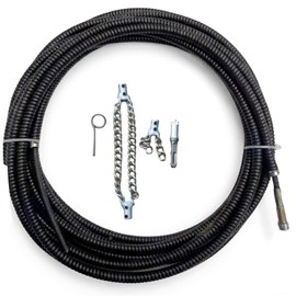 32.8 Ft Flex‑Shaft Sewer Descaling Chain, Rotary Cable Sewer Dredge Drilling Tool, Flexible Push Snake Cable for PVC Pipes, Toilets, Traps & Industrial Boilers