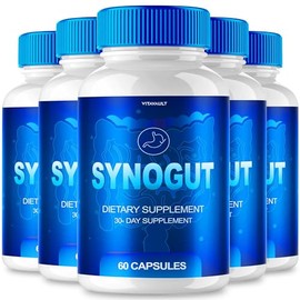 Vitavault (5 Pack) Synogut Digestive Health Support, 300 Capsules - Enhance Your Gut Health & Digestive System with Original Formula