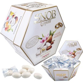 Confetti Snob Bianchi Crispo Lieto Evento Matrimonio 500 grammi, Gusti Assortiti, con Mandorla al Cioccolato Bianco, Made in Italy per Bomboniera Confettata, Imbustati Singolarmente