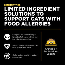 Go! Solutions Sensitivities Limited Ingredient Duck Grain-Free Dry Cat Food, Chicken-Free Kibble Made by Experts for Sensitive Stomachs & Food Allergies, for Kittens, Adults, & Seniors, 8 lb Bag