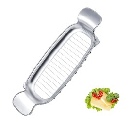Butter Slicer Tool, Stainless Steel Metal Wire Cheese Cutter Slicer with Grips Portable Handheld Butter Cutter Kitchen Slicing Tool for Eggs, Fruit, Baking, Soft Solid Foods