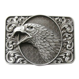 Urban Backwoods Eagle Head X Belt Buckle for Interchangeable Belt Buckle, silver