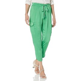 Ramy Brook Women's Satin Cargo Pocket Allyn Pant, Garden Green, Large