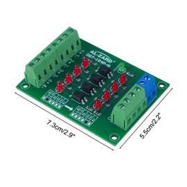 DONGKER Optocoupler Isolation Board,3.3V to 24V 4-Channel PLC Signal Level Voltage Conversion Board for Signal Isolation