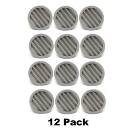 3" Round Plastic Louver Soffit Air Vent Reptile Screen Grille Cover (12, Grey)