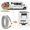 NQN Propane Hose, 12FT Stainless Steel, 1/4'' Quick Disconnect Connect