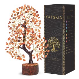 YATSKIA Carnelian Crystal Healing Tree, Crystals and Gemstones, Crystal Tree Gifts for Women, Healing Crystals Decorative Home Accessories, Crystal Ornaments House Decor, Meditation Gifts