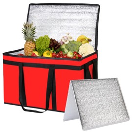 Bodaon Insulated Food Delivery Bag With Hard Bottom, XXXL Pizza Cooler Bags, Rideshare Delivery Bag, Grocery Shopping bag, Thermal Cold/Hot Styrofoam Carrier for Travel/Catering/Car