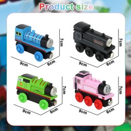 MGKEOUF Train Vehicle Cars Set 4PCS Mini Train Cars Pull Cars Toy Train Play Vehicle Collectable Model Kids Boys Girls and Movie Fans Birthday