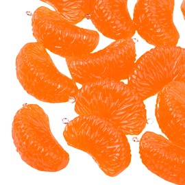 DanLingJewelry 10Pcs Orange Slices Fruit Resin Pendants Imitation Food Hanging Ornaments for DIY Craft Earring Bracelet Necklace Jewellery Making