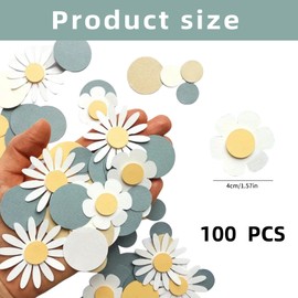 Pack of 100 Confetti Daisy Decoration Table Decoration Birthday Daisy Flower Confetti Large Pink Girls Flowers Confetti Wedding Pastel Craft DIY Decoration for Party Accessories Flowers Table