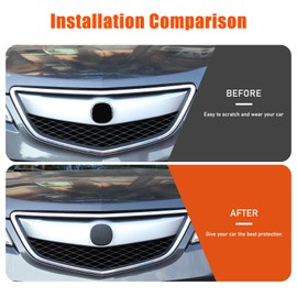 Front Grill Rear Tailgate Smoked Black Emblem Cover Trim Compatible with Acura RDX 2013-2018, Rear Trunk Emblem Badge Logo Cover Front Hood Grille Circle Ring Center Logo Decorative Accessories
