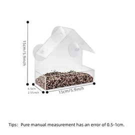 Bird Feeder, Transparent Window Hanging Bird Feeder House, Suction Cups Mounted Outdoor Hanging Feeders, Floating Bird House, Pet Supplies, Front Porch Decor