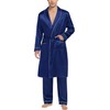 SWOMOG Mens Silk Satin Robe Lightweight Silk Spa Bathrobe with