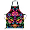 Smooffly Colorful Mexican Floral Apron,Adjustable Neck Bib Apron for Men