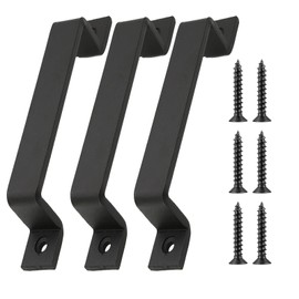 KASURE Pack of 3 Heavy Duty Vintage Cast Iron Door Handles, Barn Door Handle, Sliding Door Handle, Barn Door Handle for Outdoor, Garage, Wardrobe and Indoor Use