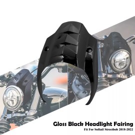 YHMTIVTU Gloss Black Front Headlight Fairing Mask Cover For Harley 2018-2023 Street Bob
