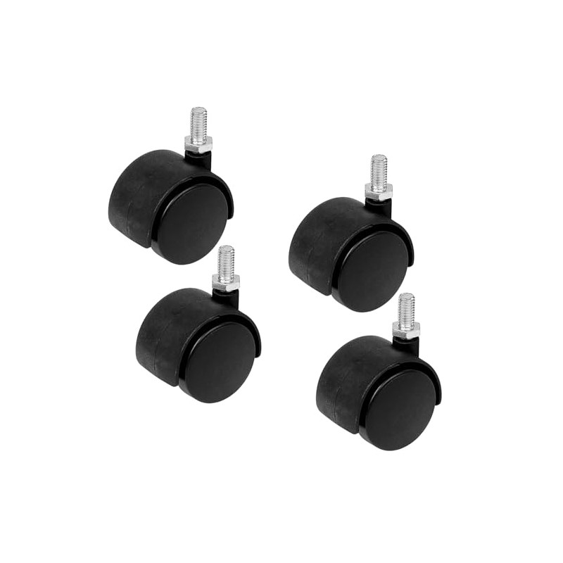 Keypak Swivel Castor Wheels - 40mm Black Hooded Twin Wheel