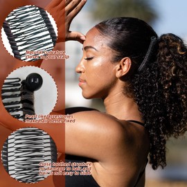 2 PCS Banana Hair Clips Large Size Stretch Banana Clip 30 Teeth Vintage Clincher Combs Non Slip Banana Clip Banana Hair Grips Elastic Banana Hairpin for Women Natural Thick Hair Curly Hair, Brown