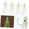 Mipcase 4pcs Luminous Octopus Fishing Hooks Night Light Squid Bait
