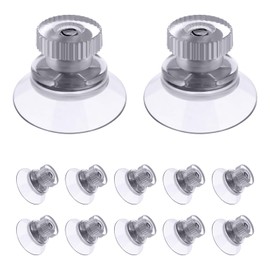 Flintronic Suction Cup with Thread and Knurled Nut, Pack of 12 PVC Suction Cups Diameter 25 mm, Transparent Suction Cups No Drilling, Suction Cup Hook Extra Strong for Windows, Car, Decoration,