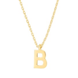 PAVOI 14K Yellow Gold Plated Initial Necklace | Letter Necklaces for Women | B Initial
