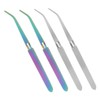 VICASKY 4 Pcs Nail Art Tweezers Multi Function Stainless Steel