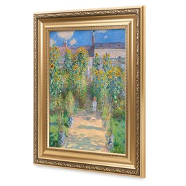 IPIC - The Artist's Garden at Vetheuil by Monet, Giclee Prints Match with Classical Gold Frame, Monet Wall Art for Home Decor, Total Size w/Frame: 22" W x26 H