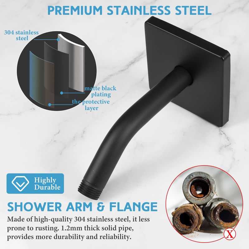 Lounsweer 3.5 Inch Shower Arm and Flange Wall Mount Replacement