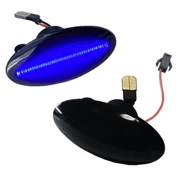 R-Field Blue LED Sequential Side Marker with Position Function, Smoke Lens, Flowing Turn Signals, Turn Signal Position, Built-in High Fla Prevention Resistor, Flowing Turn Signal