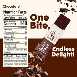 Good Trees Chocolate Energy Bars, Gluten-free Snack 16 Count