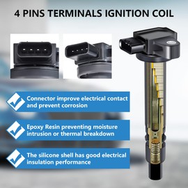 Performance Master Set of 4 Wiring Harness Kit and Ignition Coils Pack Compatible with 2000-2004 Tacoma 2.4L 2.7L Replacement for UF323 C1305 90919-0223