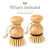 Kitchen Simple Bamboo Palm Brush Set, 2 Pack Dish Scrub