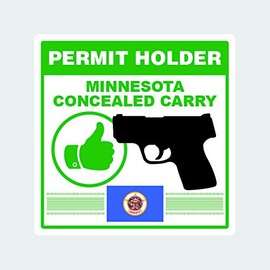 Minnesota Concealed Carry Permit Holder Sticker Self Adhesive 2a permited v2 FA Vinyl - 4.00 wide