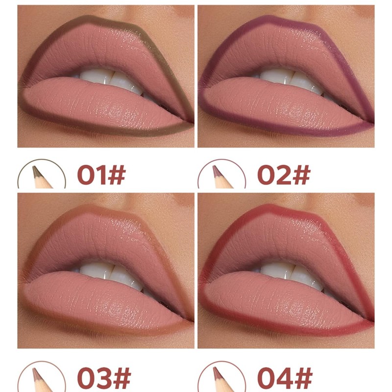 12PCS Lip Liner Pencil Set - Matte Nude Lip Contour