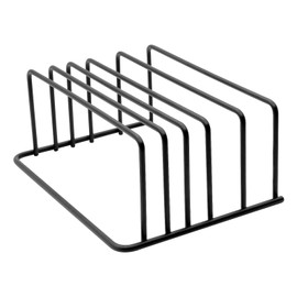 PWGHWG Chopping Board Holder Black Chopping Board Holder Steel Chopping Board Stand 5 Slots Chopping Board Organiser for Kitchen Worktop Space Saving in the Kitchen