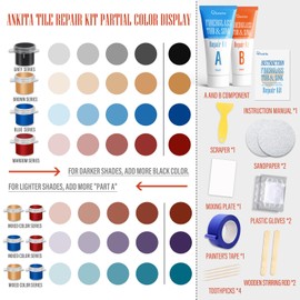 Fiberglass Tub Repair Kit(Color Match), Fiberglass Shower and Acrylic Bathtub Repair Kit for Scratches, Cracks, Chips, Holes on Porcelain, Enamel, Tubs, Tile, Sink, Fix Chipped Almond Bath Tub